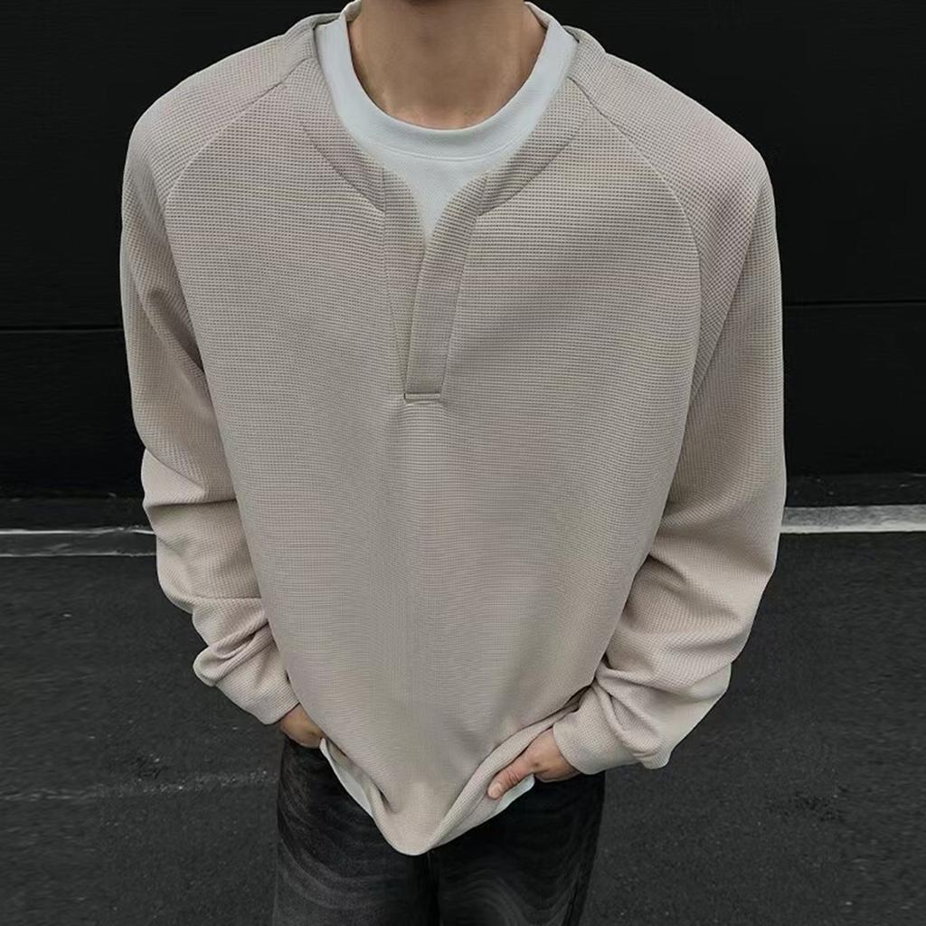 Sweatshirt For Men Long Sleeve Casual Pullover Tops Fall Clothes Fashion Solid Color Comfort Sweatshirts