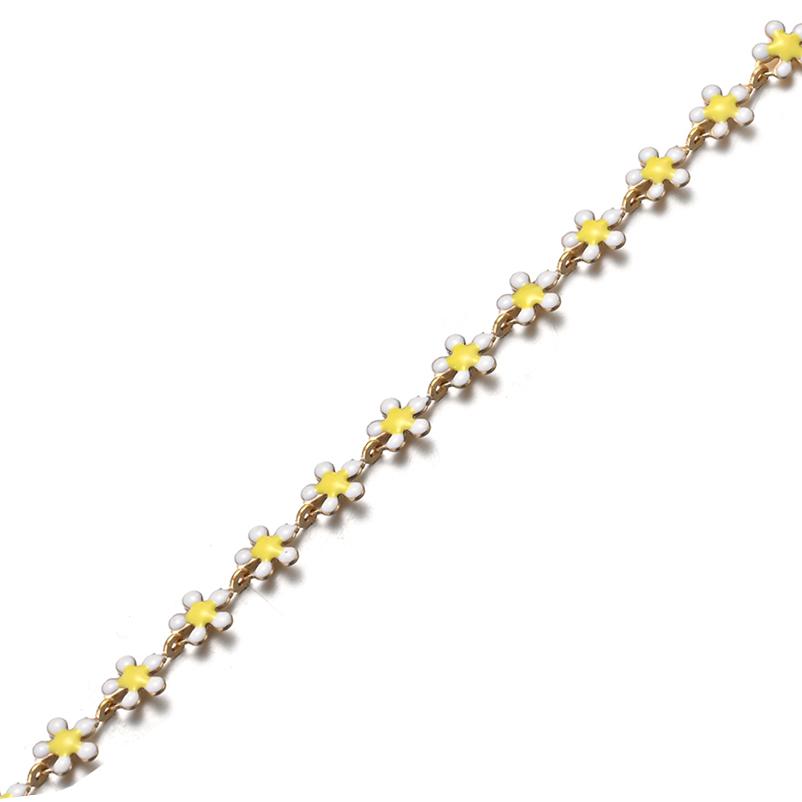 Wholesale 1m/lot Daisy&Star&Butterfly Enamel Chains for DIY Jewelry Making Stainless Steel Accessories
