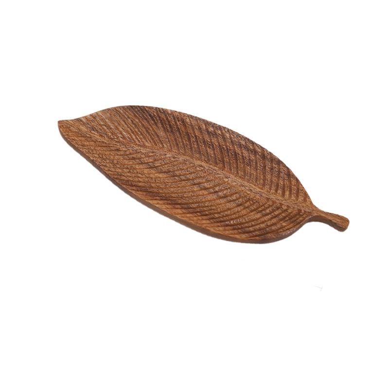 1PC Wooden Tray Simple Fruit Dish Decor Plate Fruit Bowl Home Solid Wood Tray Home Decor Prop