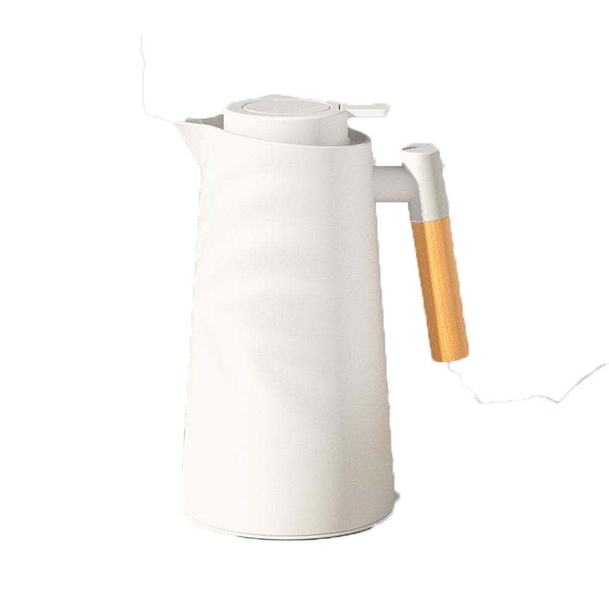 

Новий скандинавський побутовий ізоляційний горщик Дерев’яна ручка Скляний вкладиш Чайник Кавник Велика місткість Подарункова чашка Пляшка для води білий