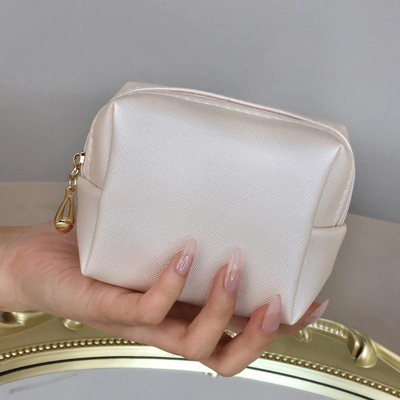 Mini Makeup Bag for Purse PU Cosmetic Bag Waterproof Toiletry Bag Traveling Makeup Bags Lipstick Cosmetic Pouch Storage Cases