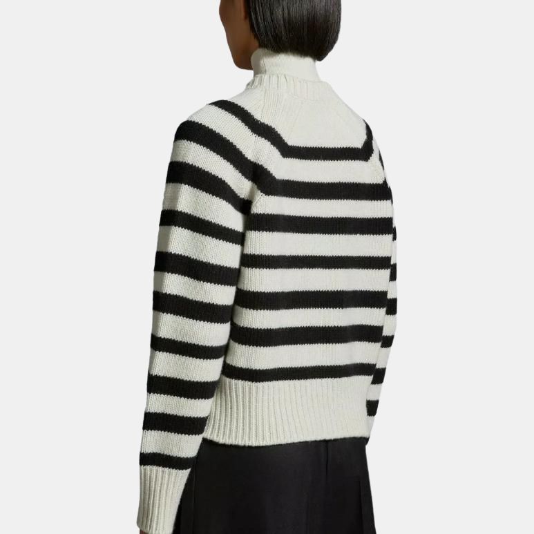 Moncler Striped Wool Jumper Women sweater Black I20939C00023M1241P09
