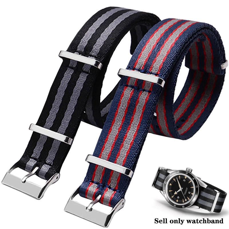 Nylon Watch Strap for Omega 007 for Seamaster 300 20mm Canvas Watchband for Rolex Military Sport Bracelet for Tudor Wristband