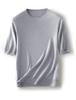Women's Wool Knit Round Neck Short Sleeve Pullover Top