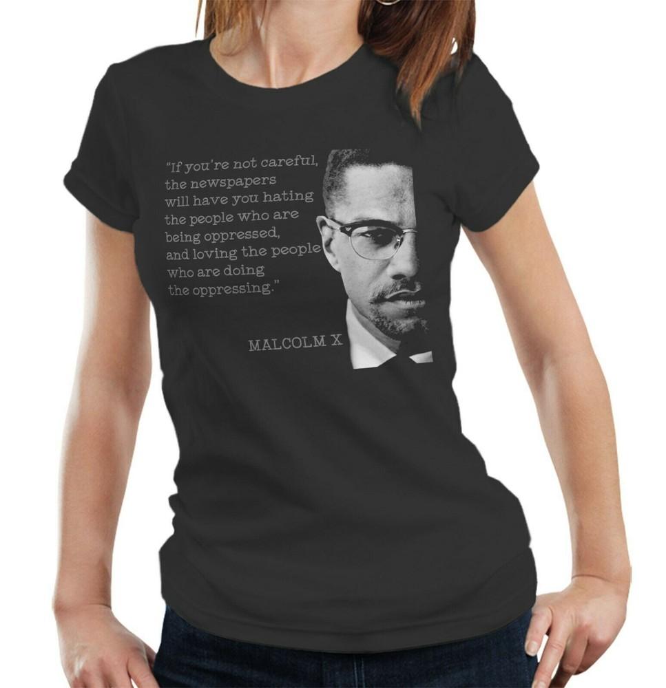 Malcolm X Tshirt Quote Semi Fitted Ladies - Propaganda, Civil Rights, Power