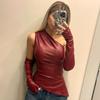 European & American Trendy PU Leather Asymmetrical Vest with Sleevelets - Women's 2025 Fashion Sleeveless Top