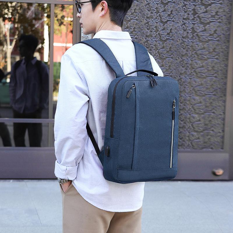 Men's light commute simple backpack new leisure travel laptop bag layered storage student bag