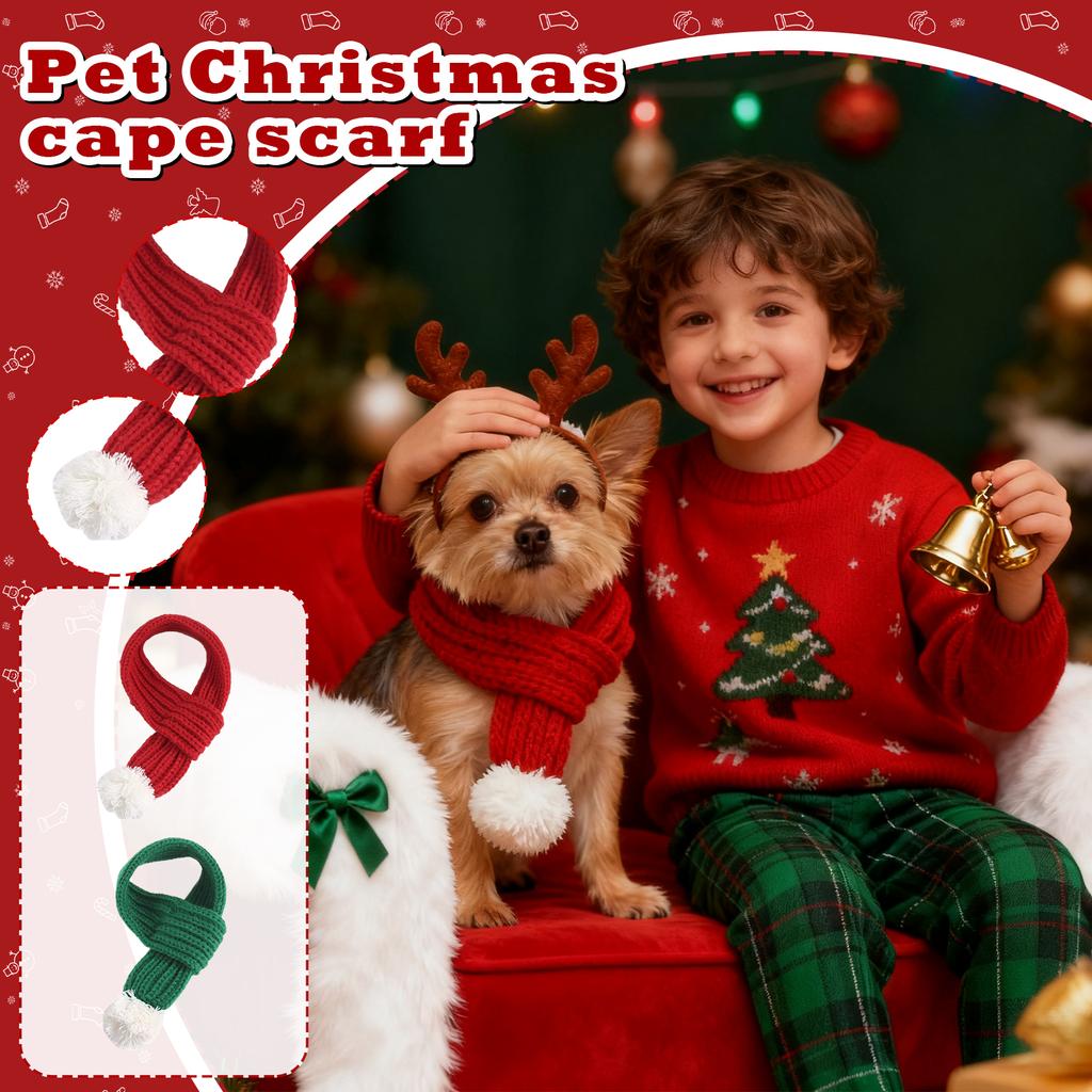Pet Christmas Cape And Hat Holiday Set, Dog Transformation Outfit, Christmas Costume For Small Dogs