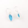 Natural Swiss Blue Topaz Gemstone 925 Fine Silver Jewelry Handmade Earrings 1.4" EE-169-8
