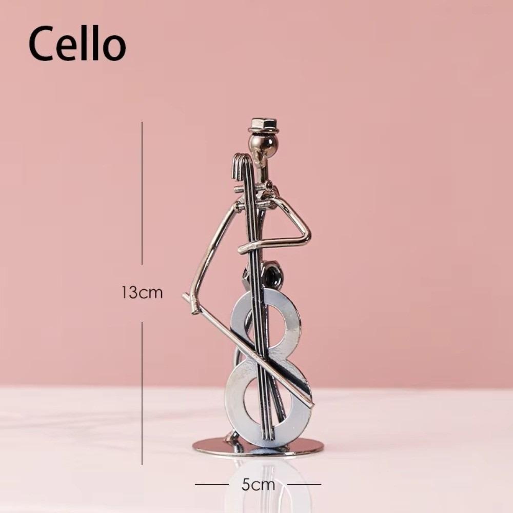 Metal Guitar Player Statue Violin Band Man Model Classical Guitar Decoration  Home Decor Scene