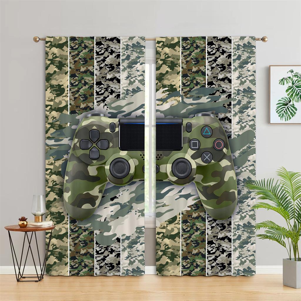 

Детская игровая занавеска для мальчиков, игровая ручка, панель для штор в стиле ретро, игровая занавеска для гостиной, украшения для спальни 100W130H(CM)40x51in&Grommet Top