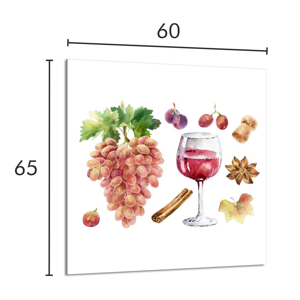 PANEL SZKLANY DO KUCHNI 60x65 Wino