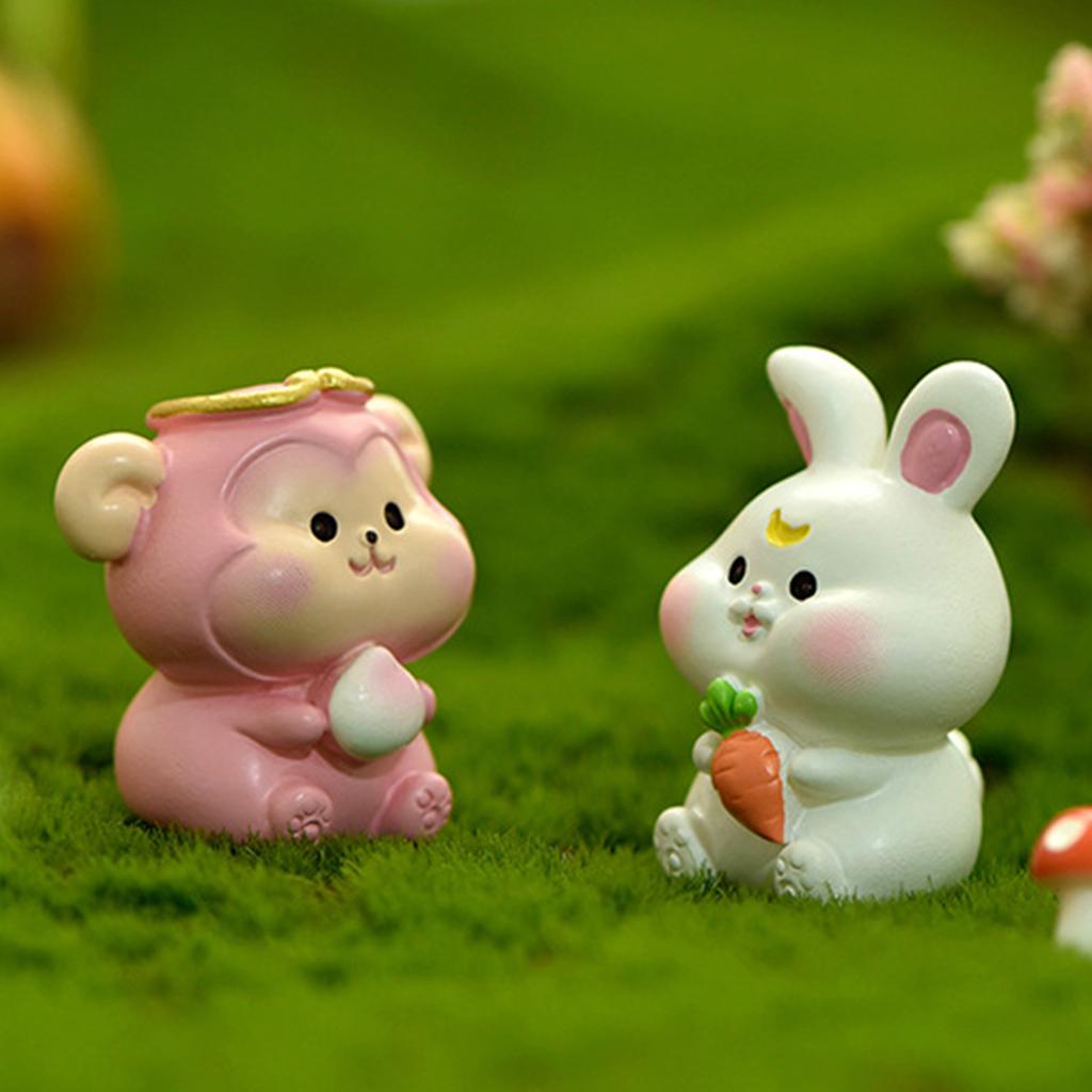 Colored Resin Ornaments Of The Twelve Animals In Micro Bonsai