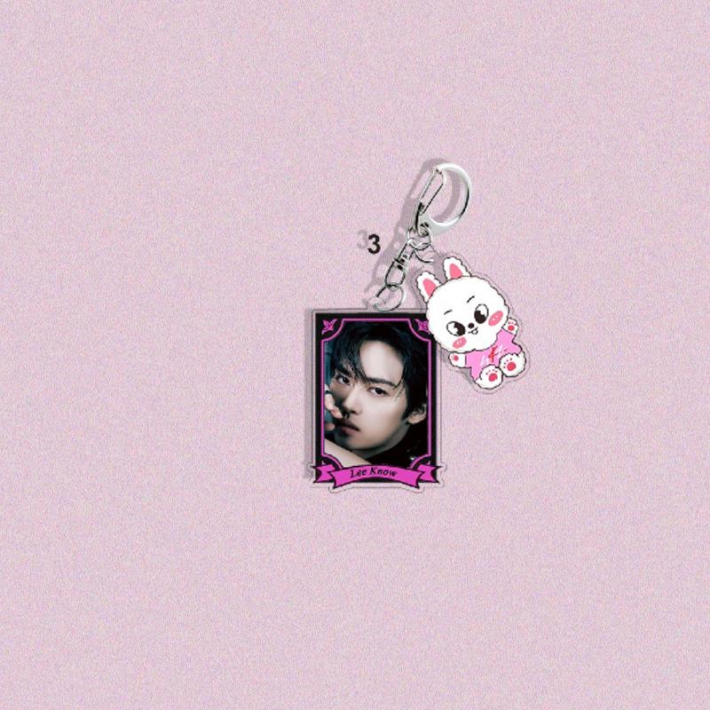 1pc Stray Kids Acrylic Keychain with SKZOO Cartoon Pendant, 2-in-1 Kpop Member Photo Frame Key Ring, SKZ Album Merchandise Bag Accessory for STAY Fans