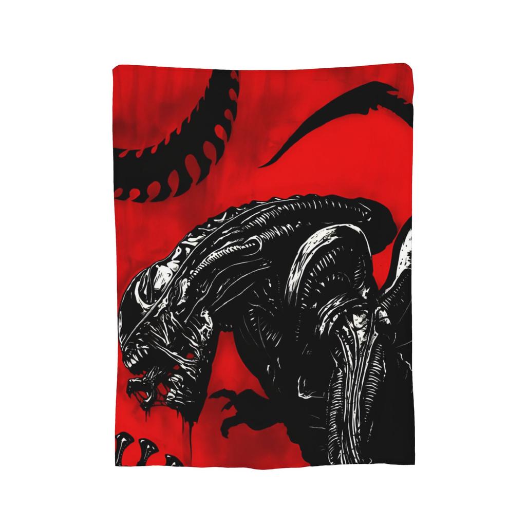 Aliens 45th Anniversary Xenomorph Blanket Coral Fleece Plush Textile Decor Space Multi-function Throw Blanket for Bedding Quilt