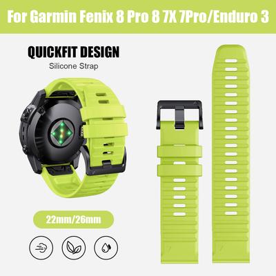 Cinturino in Silicone da 22/26 mm per Garmin Fenix 8 Pro 8 7X/Instinct 2X/Tactix 8 7/Forerunner 965/Enduro 3 Cinturini di Ricambio