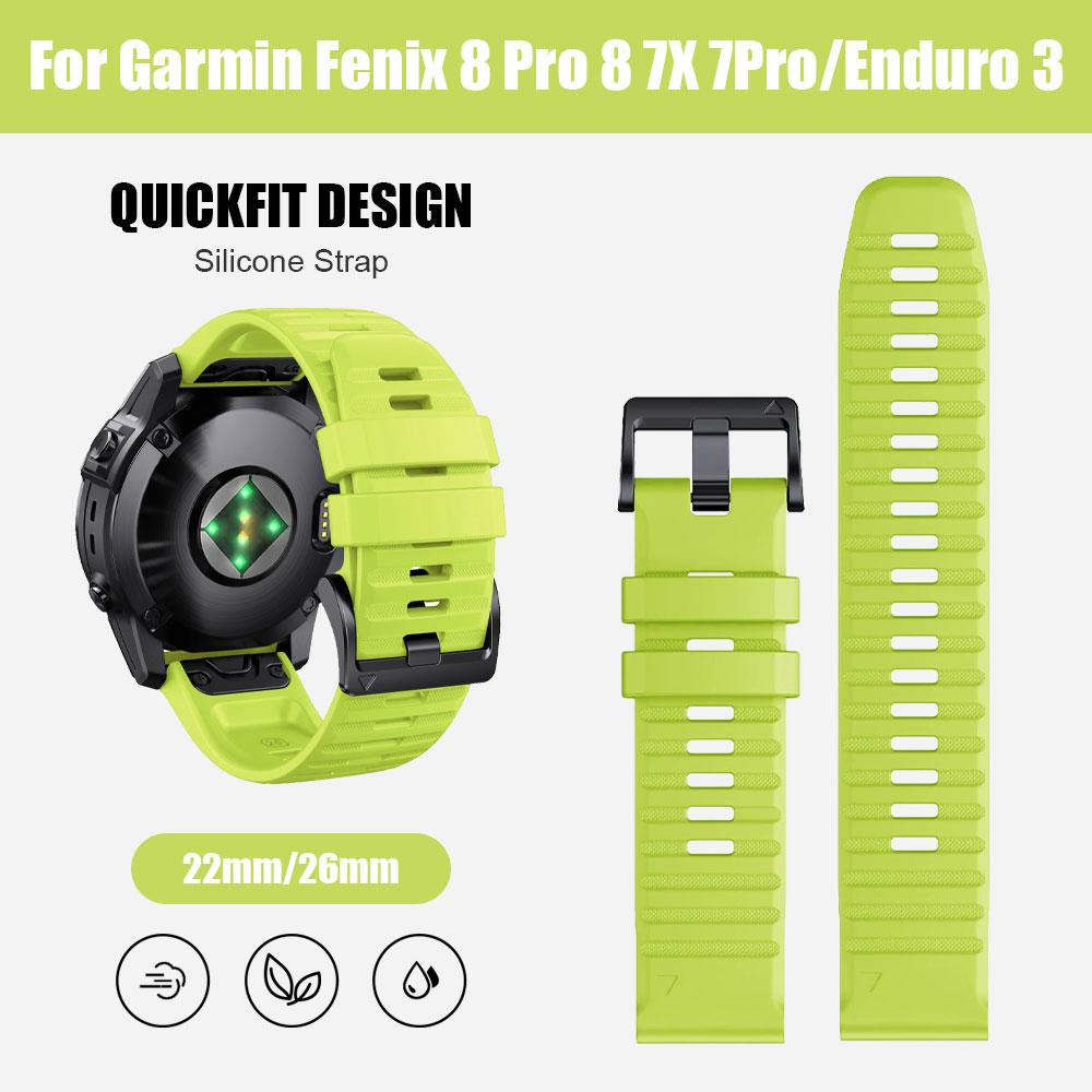 22/26mm Silicone Watch Strap For Garmin Fenix 8 Pro 8 7X/Instinct 2X/Tactix 8 7/Forerunner 965/Enduro 3 Replacement Watch bands