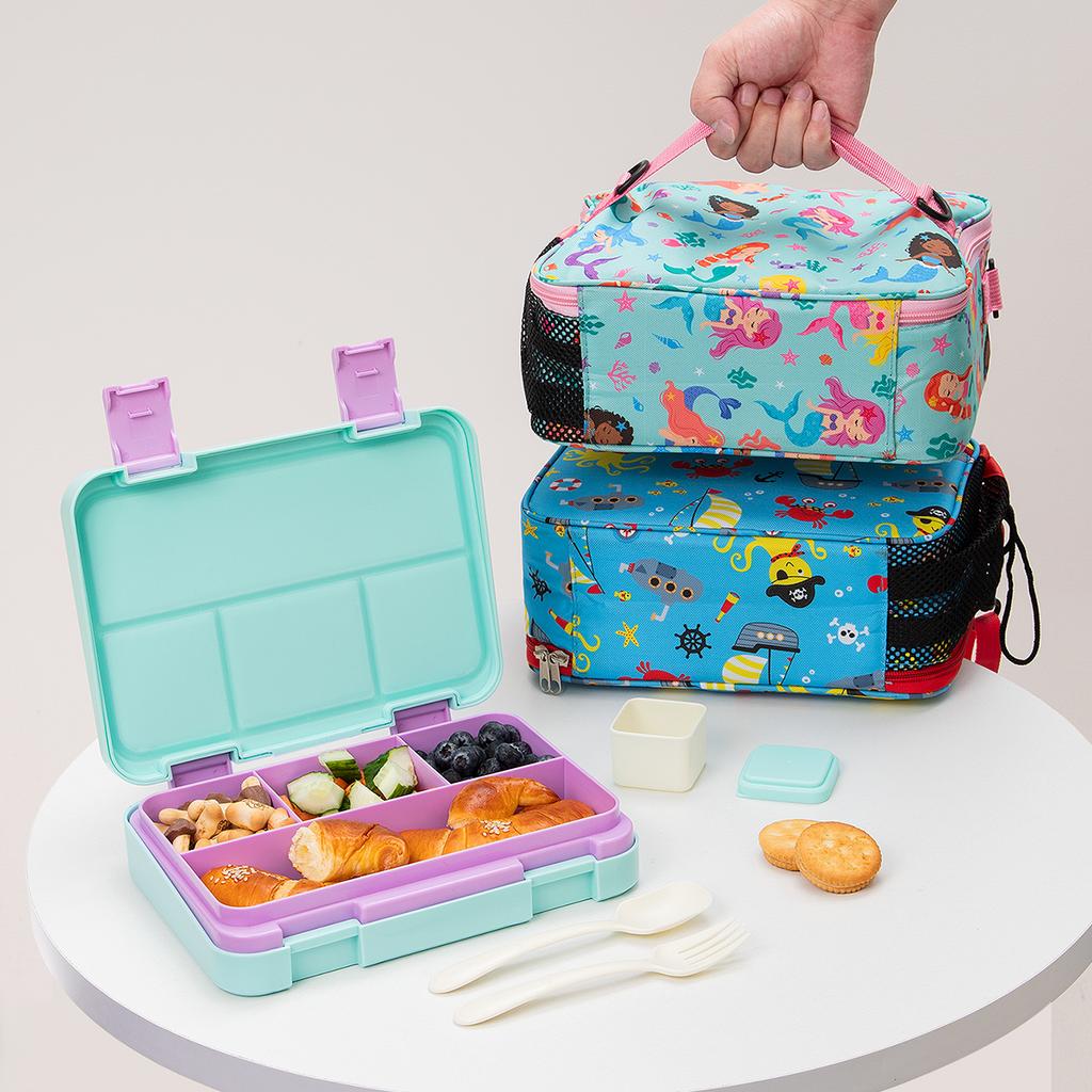 Cartoon Bento Box with Lunch Bag Thermal Lunch Box Leak Proof Portable Bento Box for School Office Workers & Students