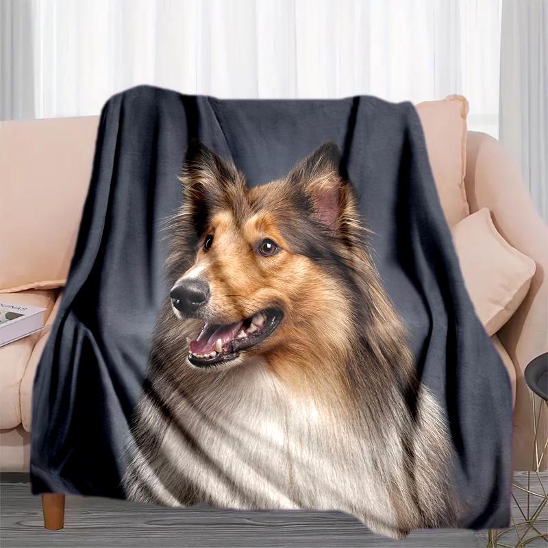 1PC Dog cute printed blanket, all season lightweight home office outdoor nap multifunctional blanket A8