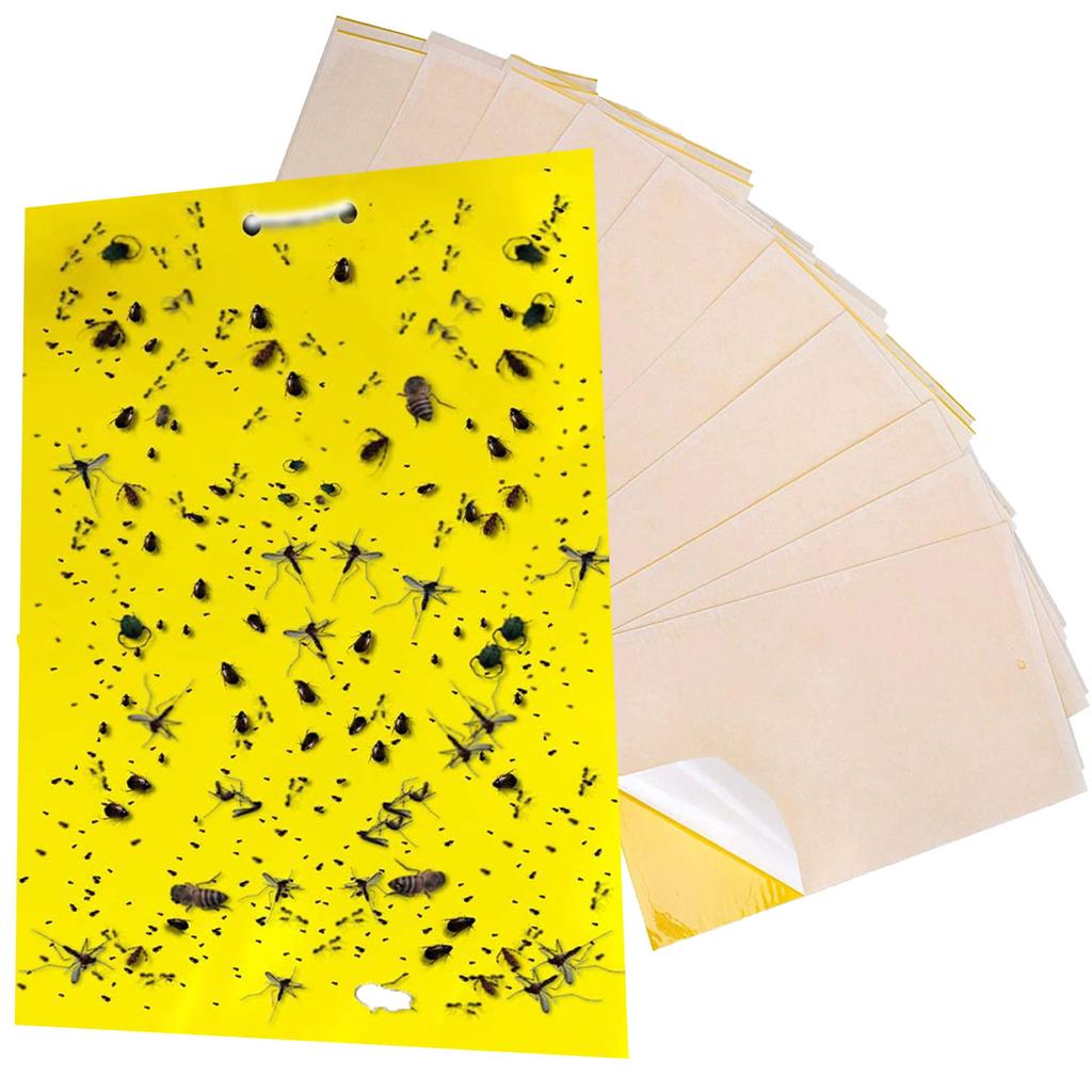 20-Pack -Sided Yellow Sticky Traps Flying Plant Insect Such As Fungus Gnats