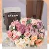 7 Heads Artificial Flowers Silk Peony Rose Hydrangea Bouquet Home Decorations Party Wedding Bride Fake Plants