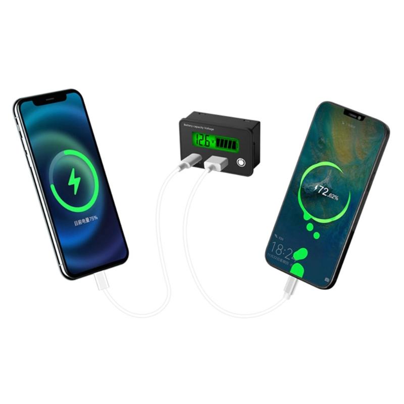 Verbessertes Batteriekapazitäts-Spannungsmessgerät mit Alarm 12V 24V Säurebatterie Lithiumbatterie Messgerät für die meisten Autos-