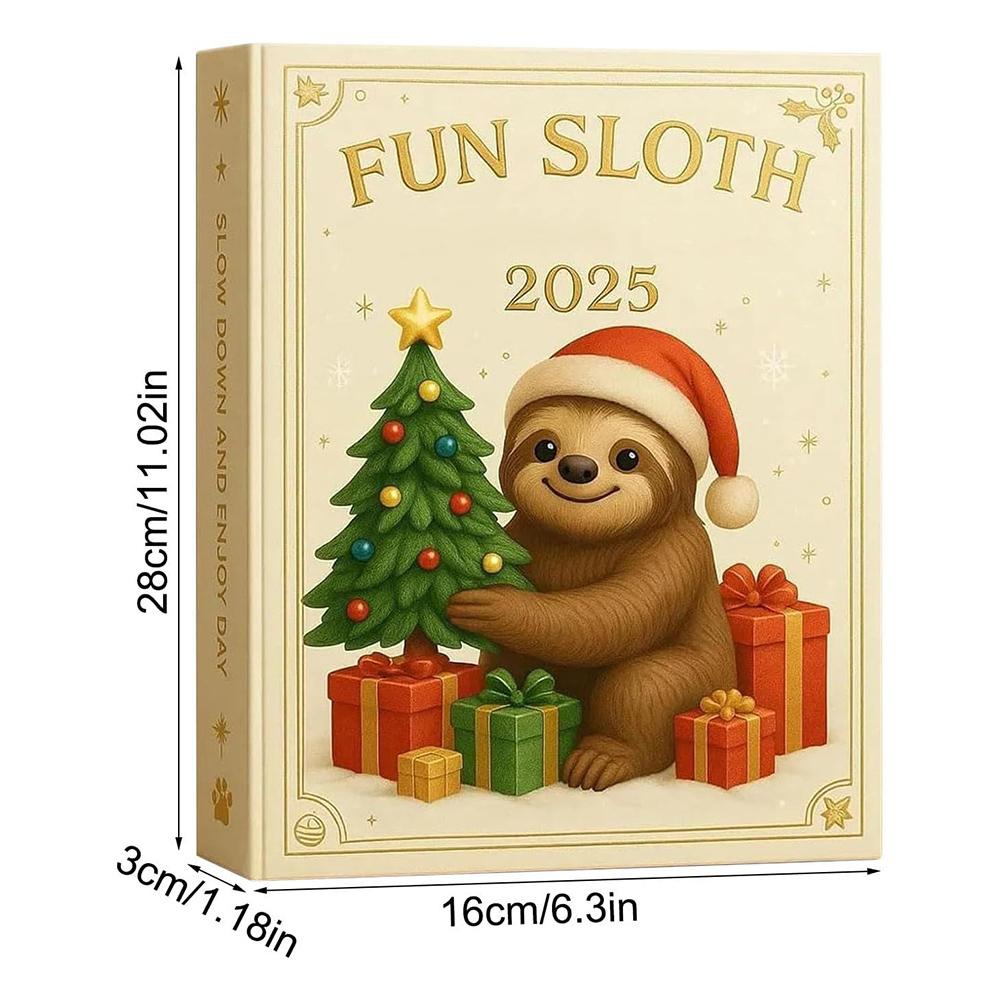 Sloth Xmas Advents Calendar For Kids Adorable Sloth 2D Ornament Collection For Holiday Party Favor