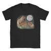 Three Moon Capybaras Funny Cute Animal Cotton TShirt For Unisex Streetwear TShirts Comfortable Harajuku Tees Oversized Tops