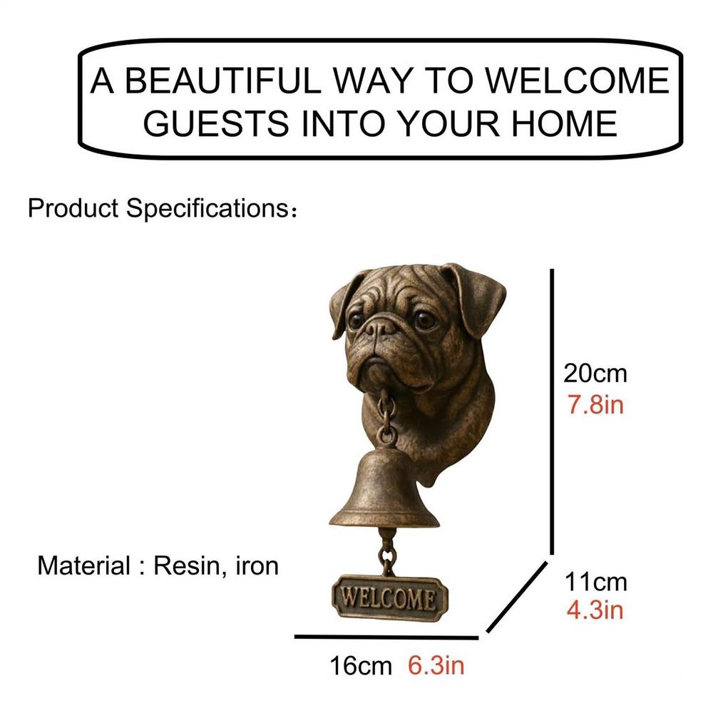Welcome Dog Themed Doorbells Vintage Rustic Resin Animal-Themed Decorative Doorbells Wall Decoration Dog Door Bell Ring