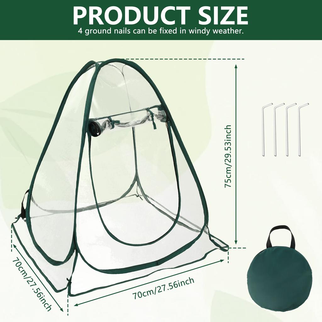 Portable Mini Greenhouse PVC Flexible Pop Up Clear Greenhouse Outdoor Protection Foldable Mini Garden Greenhouse Cover for Plant