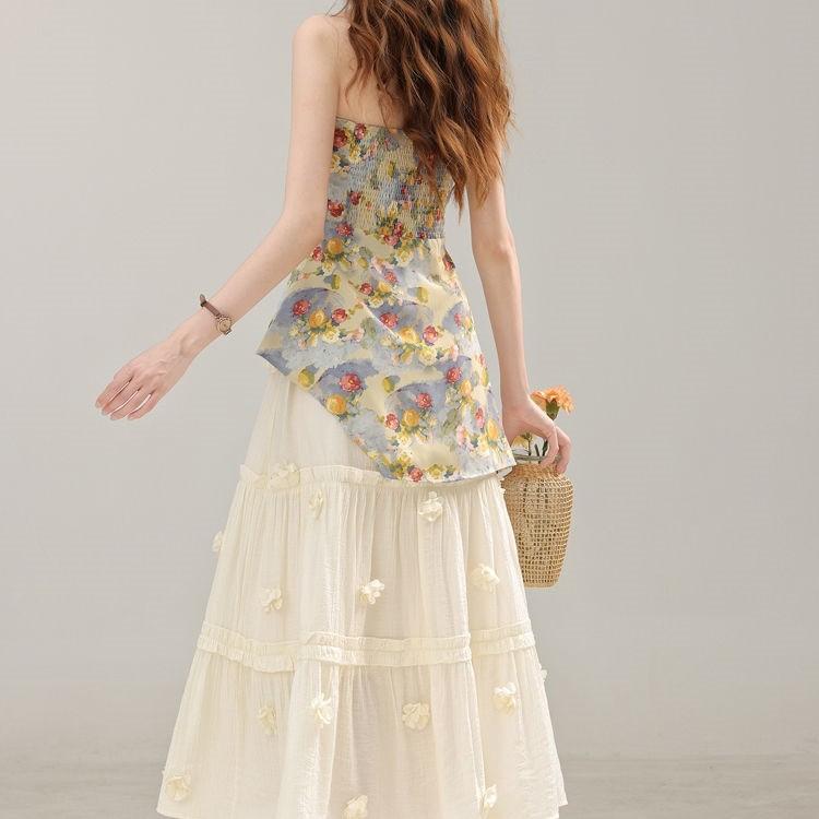 Floral Print Sleeveless Crop Top With Twisted Waist For Summer Casual Wear
