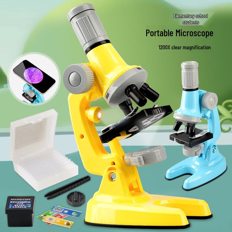 Portable 1200x HD Microscope Toy for Kids - Science Experiment Set for Students