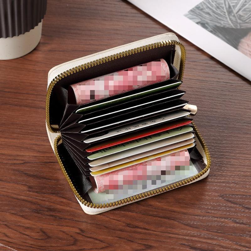 Portefeuille à Tempérament Doux Étui à Cartes Tulip Premium Deux-en-un Sac Multi-couches pour Navetteur Étui pour Carte Bancaire