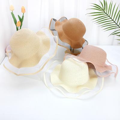 New Mesh Wave Shaped Straw Hat DIY Hat Embryo Large Brim Woven Straw Hat for Women's Beach Sun Protection and Sunshade Hat