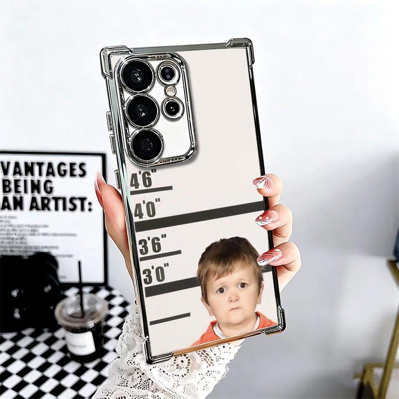 Funny Babaite Hasbulla Plating Phone Case For Samsung Galaxy S24 S25 FE S26 Edge S23 Ultra S22 S21 Plus S20 Anti-Fall Airabag Co