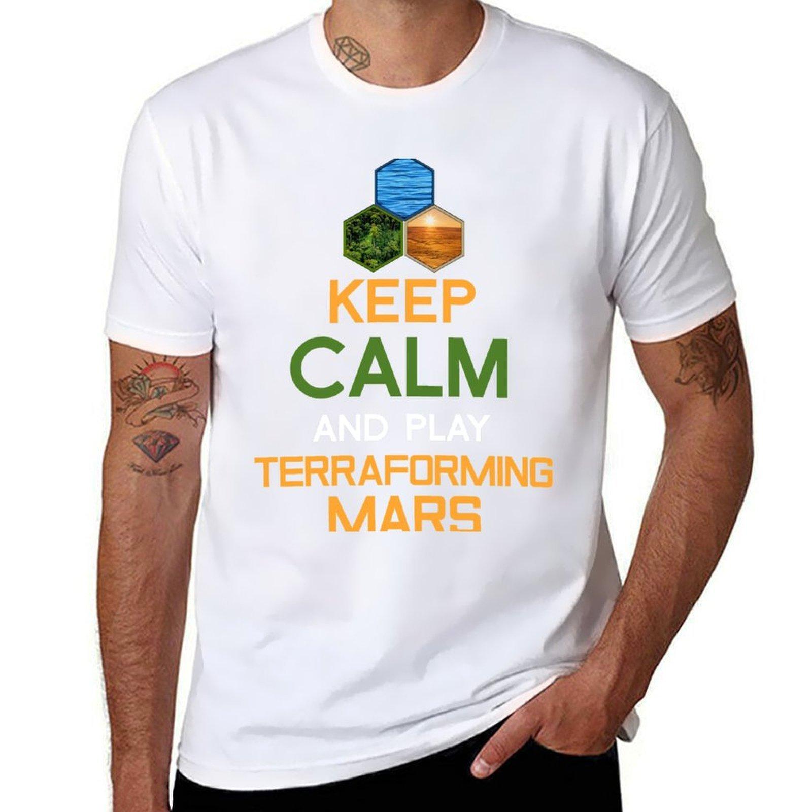 

Keep Calm and Play Terraforming Mars Board Game Design - Tabletop Gaming T-Shirt quick-drying vintage t shirt men S