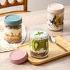 Yousheng 4Pcs/Set Airtight Overnight Oats Jars Glass Meal Prep Containers Stackable Mason Jars with Lids Leakproof Reusable Food Storage Jars