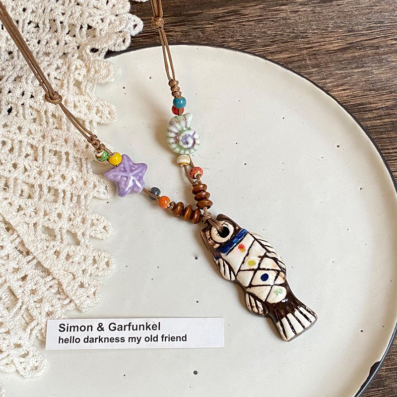 Bohemian Heart Pendant Necklace Vintage Ethnic Style Versatile Jewelry Women High-End