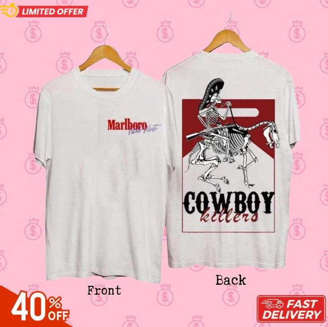 Vintage 1990s Marlboro Man Shirt Cowboy Unisex T- Shirt 2 side REPRINT , INSPIRED S