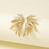 Geometric Wing Stud Earrings with Diamond Accents for Women - Elegant, Lightweight and Fashionable