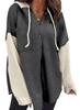 2026 Autumn/Winter European & American Style Loose Casual Button-Up Hooded Sweatshirt
