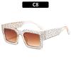 Fashion Large Frame Square Sunglasses, Personalized Versatile And Thin Retro Sunglasses, Women'S Street Photography Glasses With Diamonds