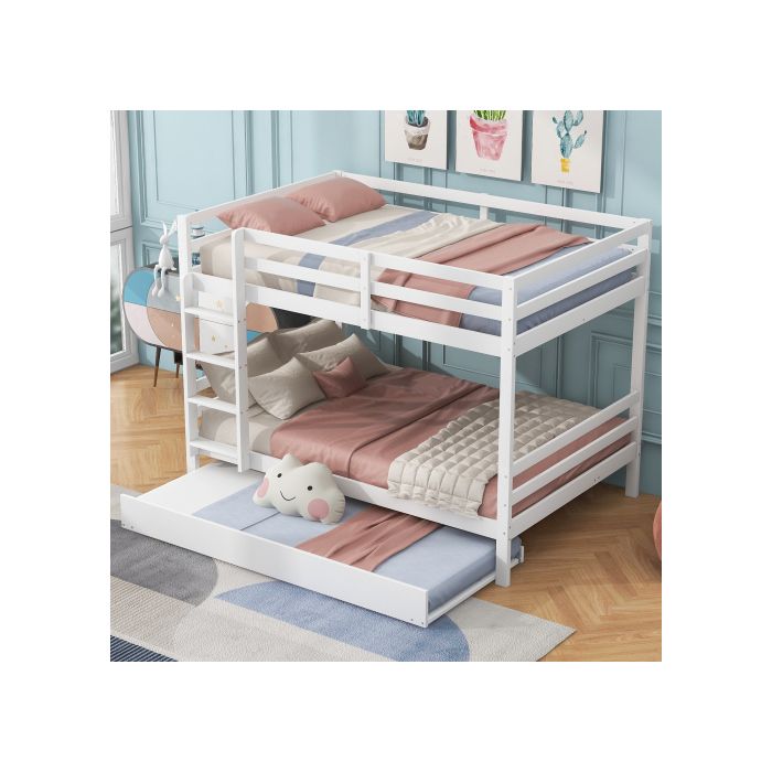 Literas - MUVOE - 140x200cm - Blanco - Cama nido - Construcción robusta blanco