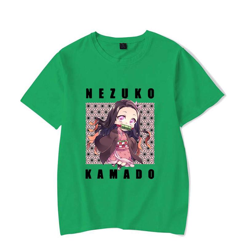 Anime Kamado Nezuko Print Short Sleeve T Shirts Men Shirts Summer Short Sleeved Male T-Shirts Comfy Soft Shirts Loose Tops