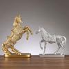 Gull Sølv Svart Hest Resin Skulptur Hestemodell Hjemmedekor Dyredekor Stue Kontor Håndverksdekor Forretningsdekor
