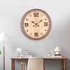 Simple Plastic Wood Grain Wall Clock Study Modern Light Luxury Clock Living Room Decoration Clock