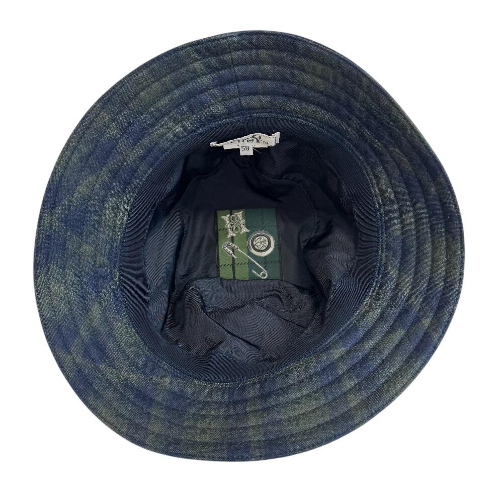 Hermes Bucket Hat Fabric Hat Green Fabric Used