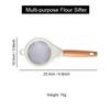 Stainless Steel Flour Sieve Sugar Powder Juice Soybean Milk Foam Filter Fine Screen Wooden Handle Household Kitchen Baking Tools