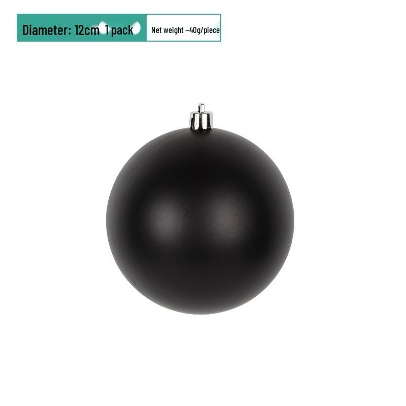 Black PVC Christmas Balls - Decorative Ornaments (6-15CM) for Tree Hanging and Scene Arrangement.
