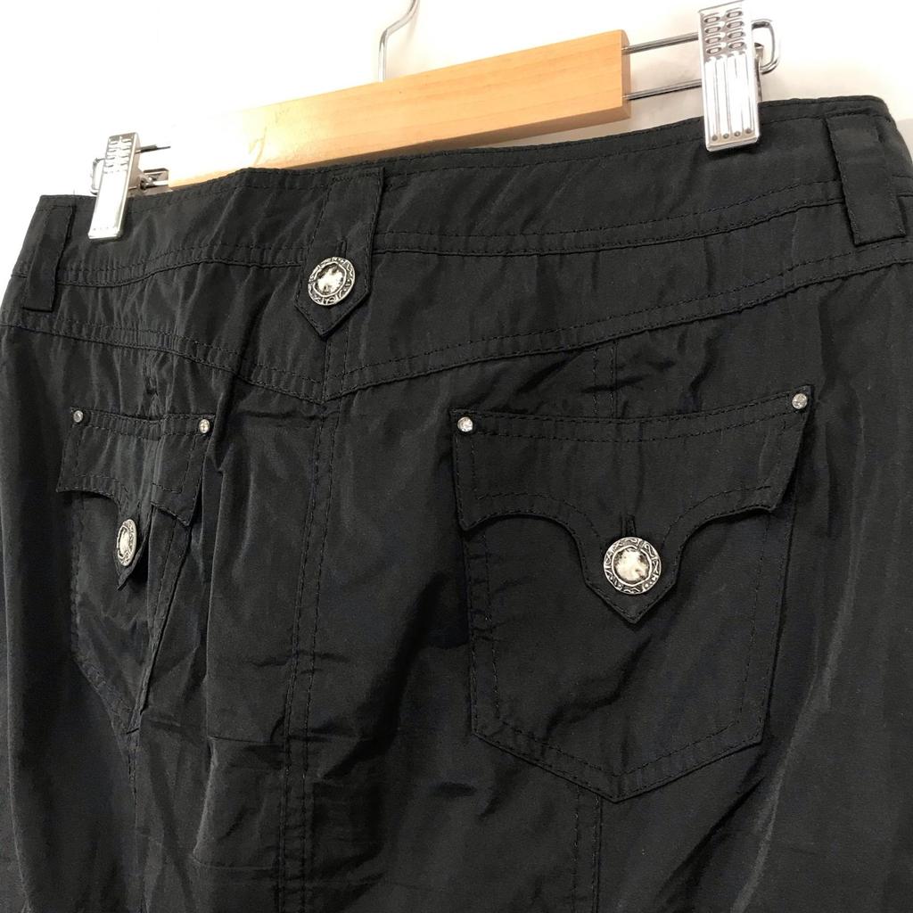 ITALIYA Langer ausgestellter Rock Schwarz Damen 9/M mit Steinbesatz(GEBRAUCHT)